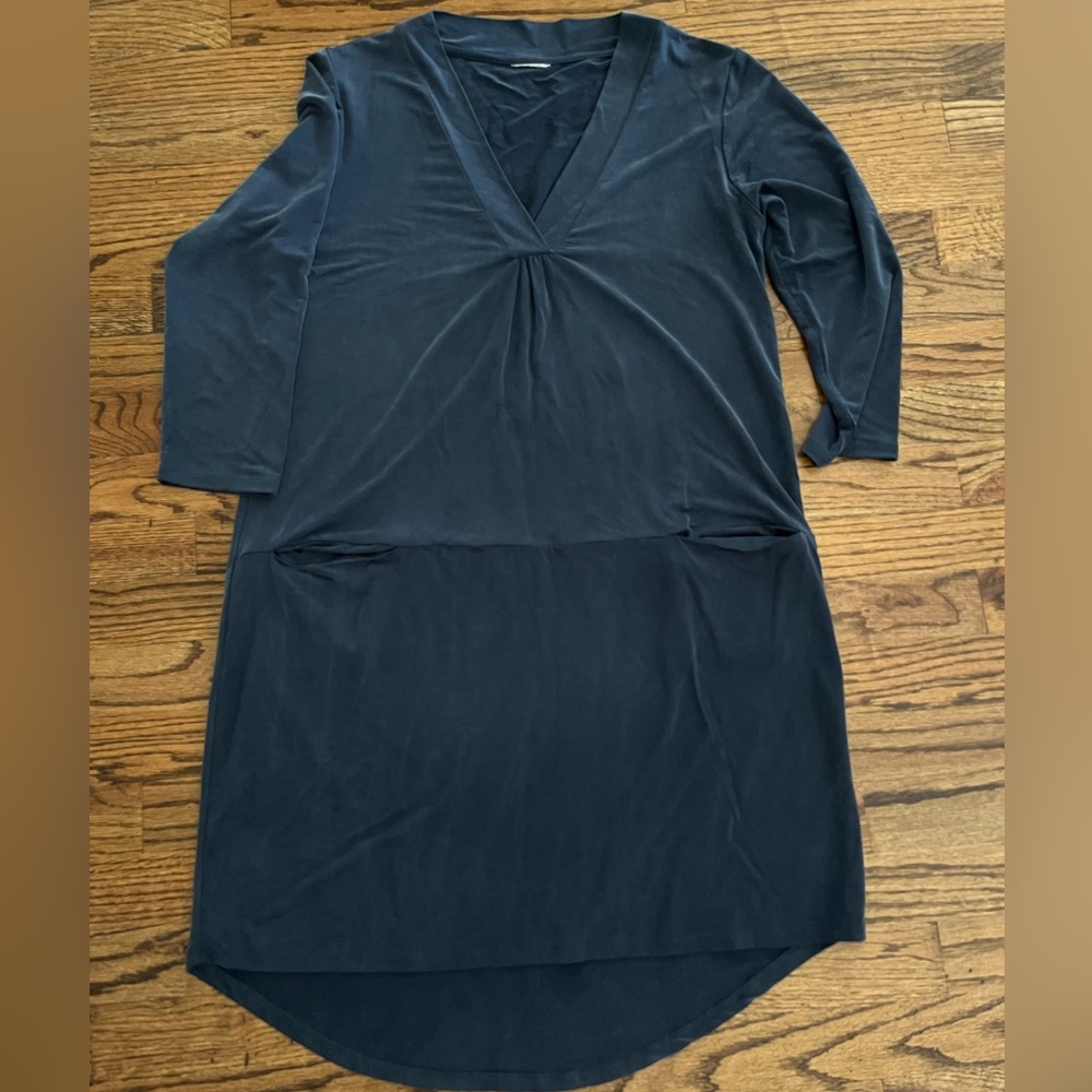 Anthropology medium size blue dress stretchy fabric.